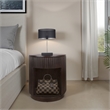 NPD Furniture Truro Round Nightstand/Side Table in Dark Brown