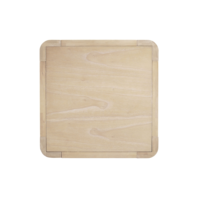 NPD Furniture Trevin KD Side/End Table with Open Shelf in Weathered Sand