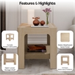 NPD Furniture Trevin KD Side/End Table with Open Shelf in Weathered Sand