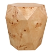NPD Furniture Malva Burl Wood Side/End Table in Natural Burl