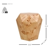NPD Furniture Malva Burl Wood Side/End Table in Natural Burl