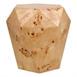 NPD Furniture Malva Burl Wood Side/End Table in Natural Burl