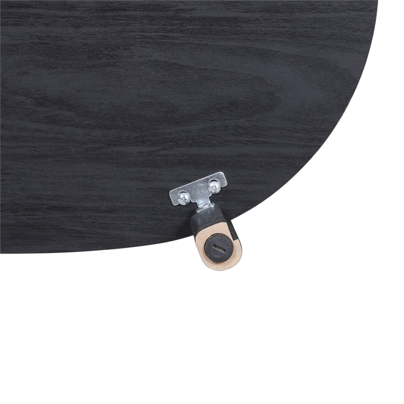 NPD Furniture Acelyn KD Tambour Nightstand/Side Table in Black