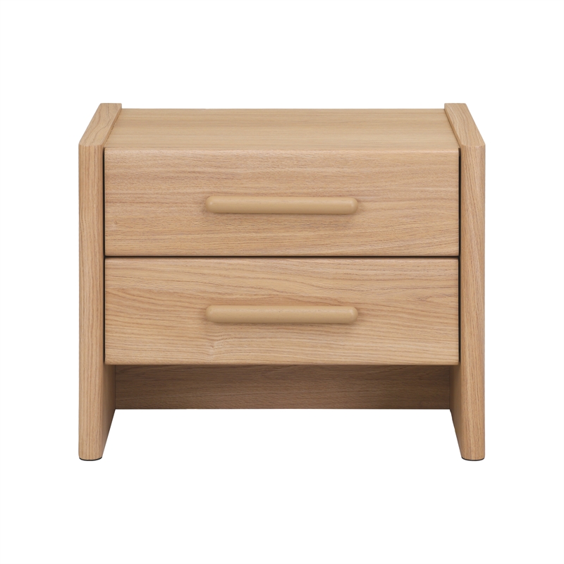 NPD Furniture Fortville KD Nightstand/Side Table 2 Drawers in Light Oak