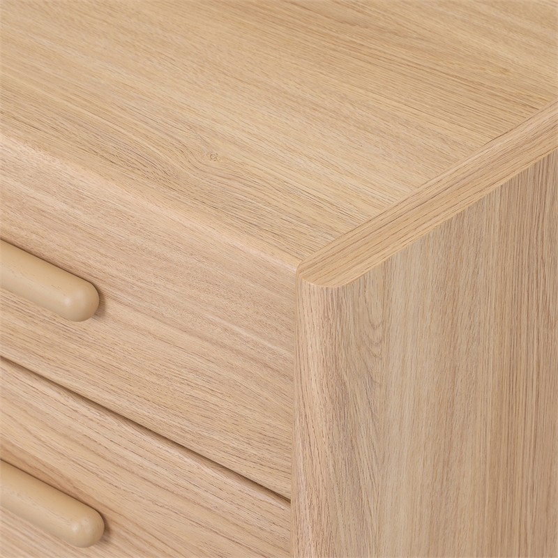 NPD Furniture Fortville KD Nightstand/Side Table 2 Drawers in Light Oak