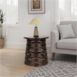 NPD Furniture Zeke Rattan Side/End Table w/ Wood Top in Espresso Brown
