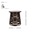 NPD Furniture Zeke Rattan Side/End Table w/ Wood Top in Espresso Brown