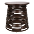 NPD Furniture Zeke Rattan Side/End Table w/ Wood Top in Espresso Brown