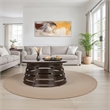 New Pacific Direct Zeke Rattan Coffee Table w/ Wood Top in Espresso Brown