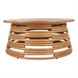 New Pacific Direct Zeke Rattan Coffee Table w/ Wood Top in Honey