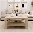 NPD Furniture Trevin KD Square Coffee Table with Open Shelf in Beige