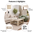 NPD Furniture Trevin KD Square Coffee Table with Open Shelf in Beige