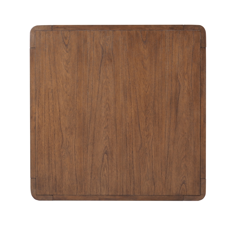 NPD Furniture Trevin KD Square Coffee Table with Open Shelf in Walnut