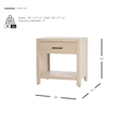 NPD Furniture Trevin Nightstand/Side Table 1 Drawer in Weathered Sand