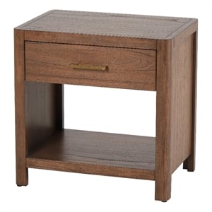 NPD Furniture Trevin Nightstand/Side Table 1 Drawer in Walnut