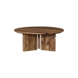 NPD Furniture Petrilio KD Round Coffee Table in Hazelnut Brown