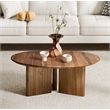 NPD Furniture Petrilio KD Round Coffee Table in Hazelnut Brown