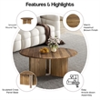 NPD Furniture Petrilio KD Round Coffee Table in Hazelnut Brown