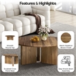 NPD Furniture Petrilio KD Round Coffee Table in Hazelnut Brown
