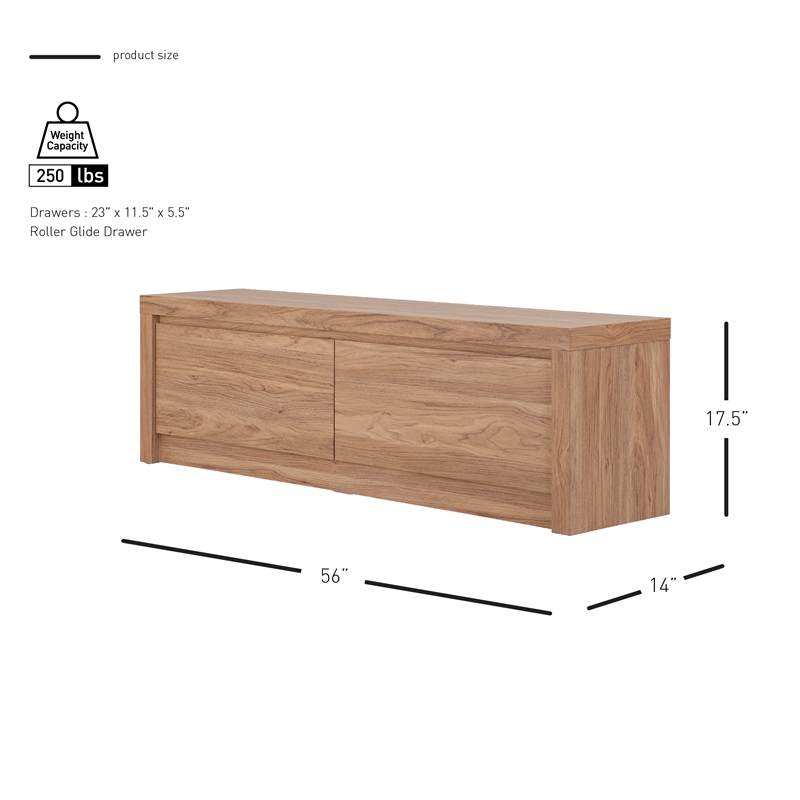 NPD Furniture Larson Entryway Storage Bench in Terra Oak