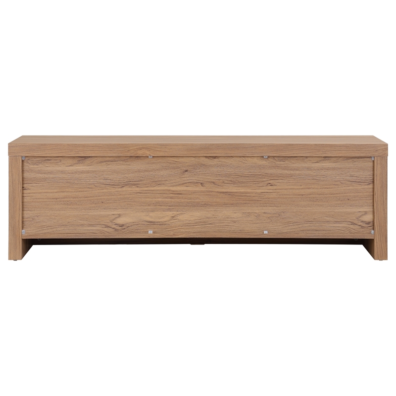 NPD Furniture Larson Entryway Storage Bench in Terra Oak