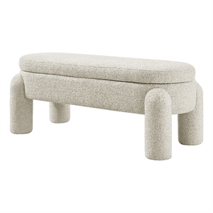 NPD Furniture Bowden Chenille Bench in Salzburg Beige