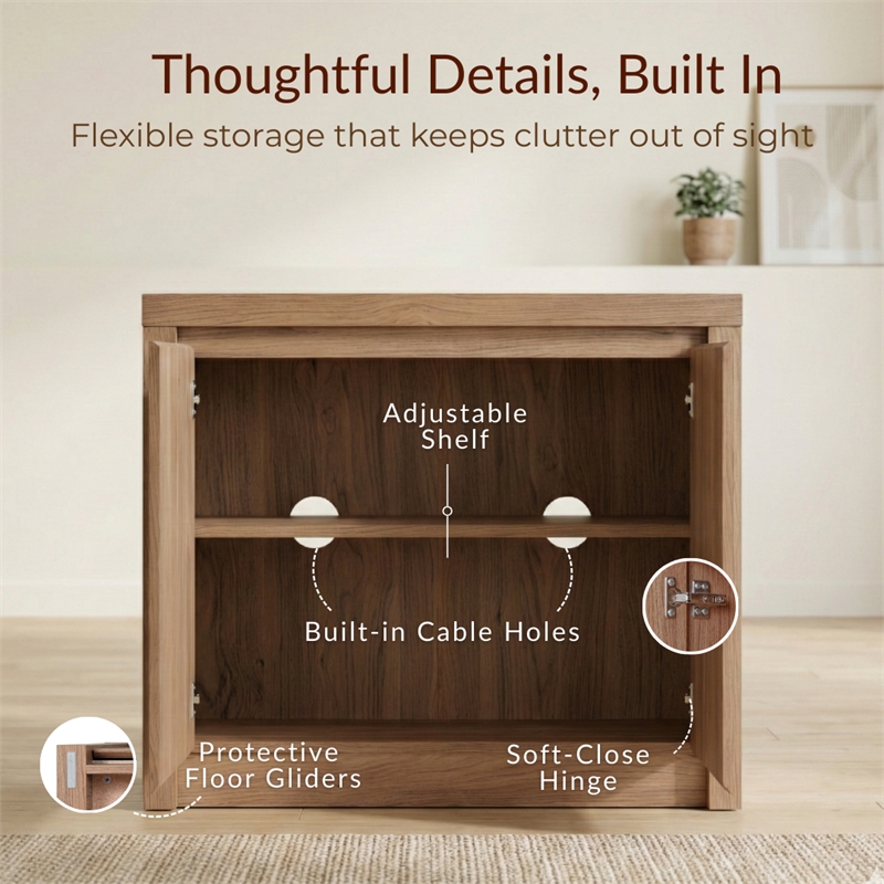 NPD Furniture Larson Cabinet 2 Doors in Terra Oak
