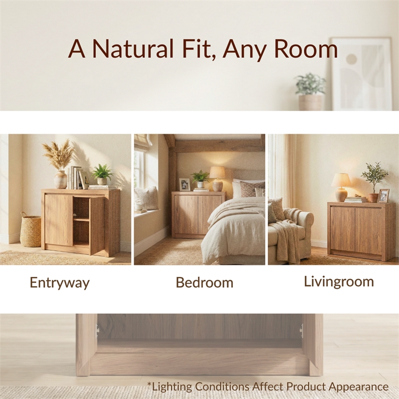 NPD Furniture Larson Cabinet 2 Doors in Terra Oak