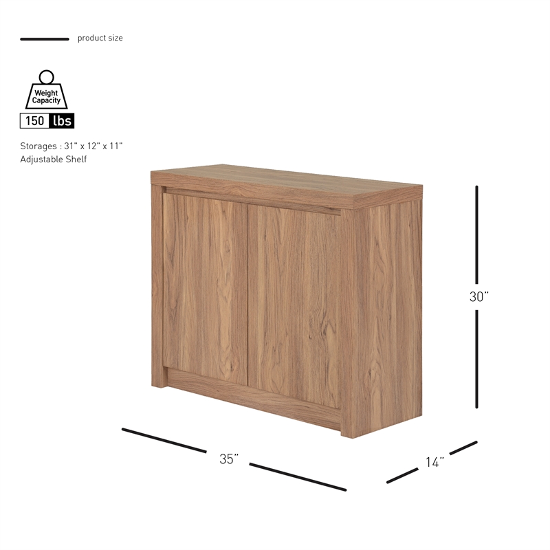 NPD Furniture Larson Cabinet 2 Doors in Terra Oak