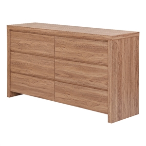 NPD Furniture Larson Dresser 6 Drawers in Terra Oak