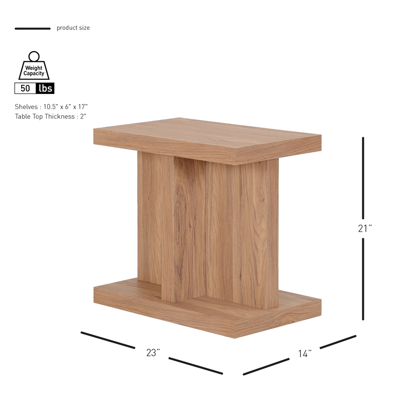 NPD Furniture Larson Side/End Table in Terra Oak