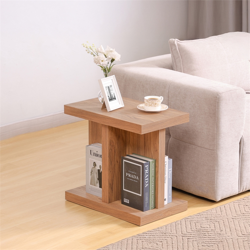 NPD Furniture Larson Side/End Table in Terra Oak