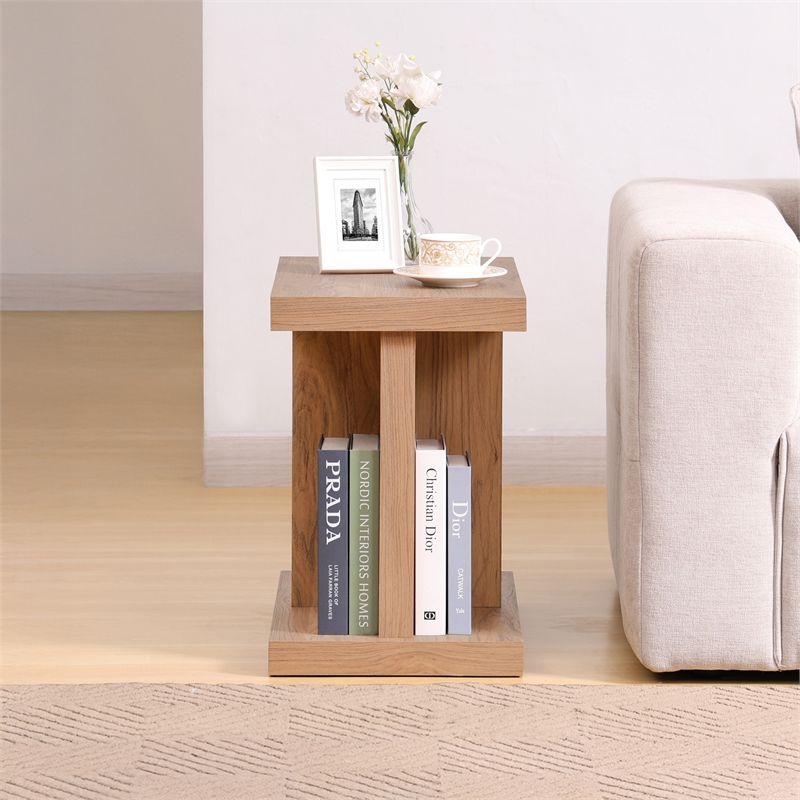 NPD Furniture Larson Side/End Table in Terra Oak