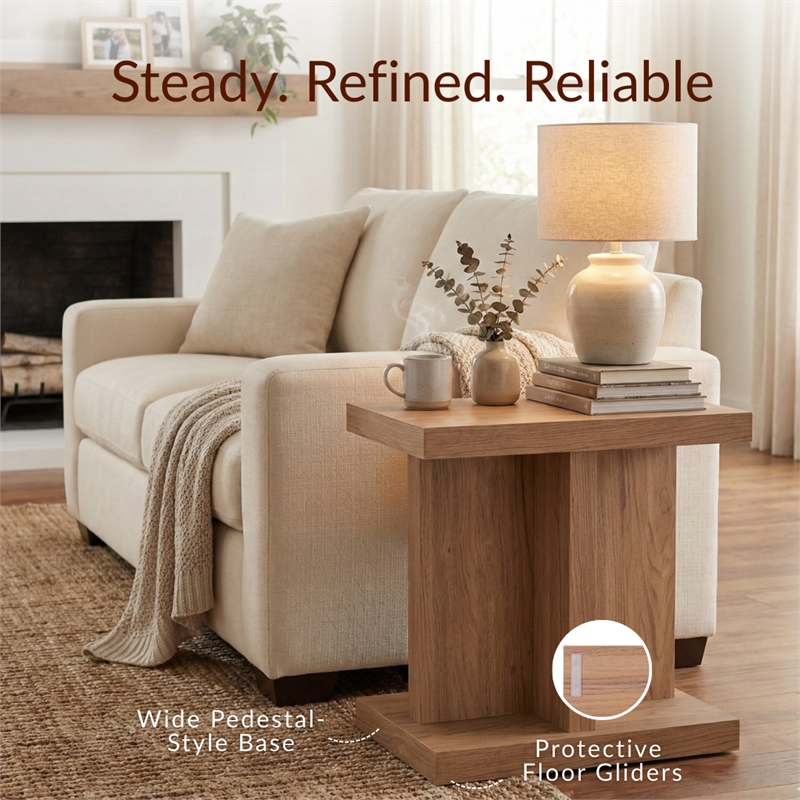 NPD Furniture Larson Side/End Table in Terra Oak