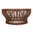 NPD Furniture Sona Rattan Coffee Table w/ Wood Top in Cane Brown