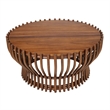 NPD Furniture Sona Rattan Coffee Table w/ Wood Top in Cane Brown