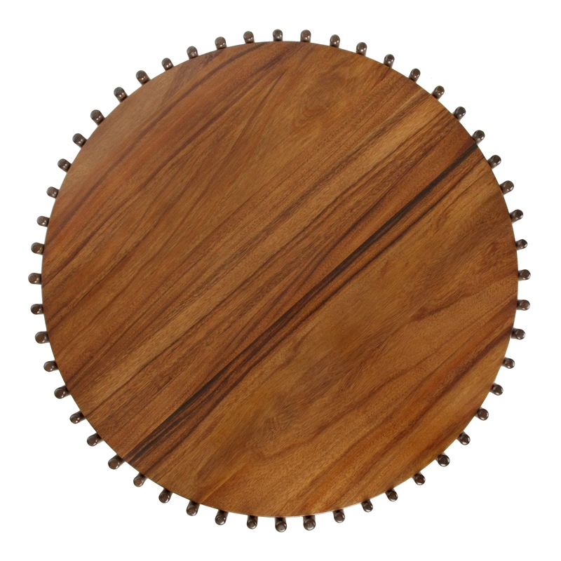 NPD Furniture Sona Rattan Coffee Table w/ Wood Top in Cane Brown