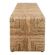 NPD Furniture Kanza Abaca Bench in Natural Banana Leaf & Solid Mahogany Wood