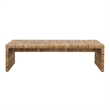 NPD Furniture Kanza Abaca Bench in Natural Banana Leaf & Solid Mahogany Wood