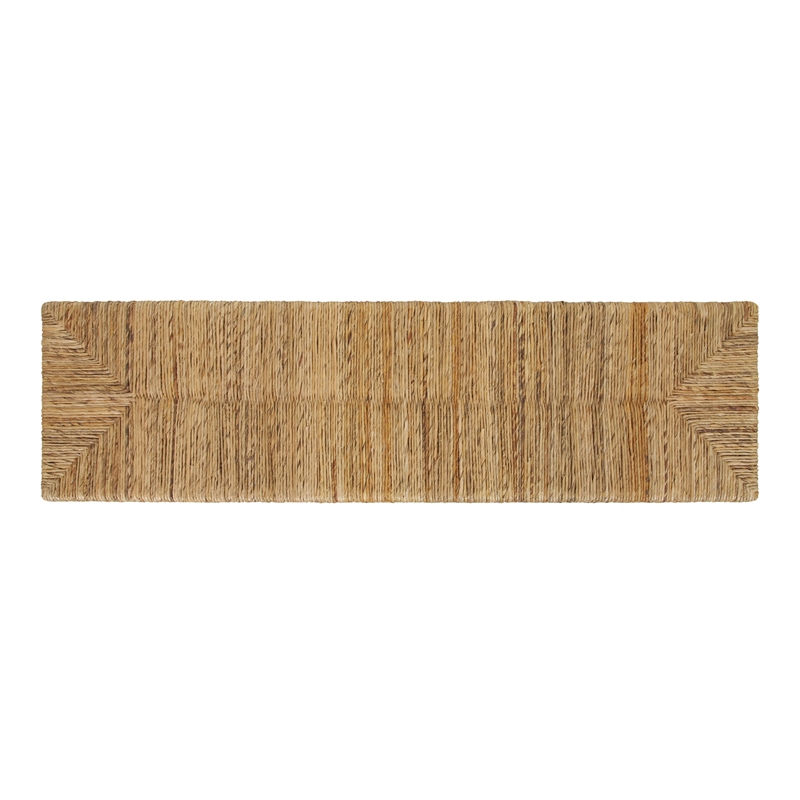 NPD Furniture Kanza Abaca Bench in Natural Banana Leaf & Solid Mahogany Wood