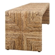 NPD Furniture Kanza Abaca Bench in Natural Banana Leaf & Solid Mahogany Wood