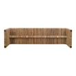 NPD Furniture Kanza Abaca Bench in Natural Banana Leaf & Solid Mahogany Wood