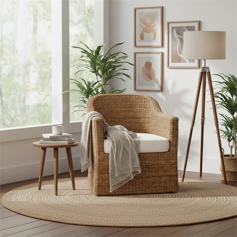 New Pacific Direct Earwyn Abaca Accent Arm Chair in Natural