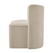 NPD Furniture Morraine Chenille Dining Side Chair w/ Casters in Beige