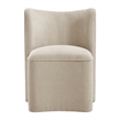 NPD Furniture Morraine Chenille Dining Side Chair w/ Casters in Beige