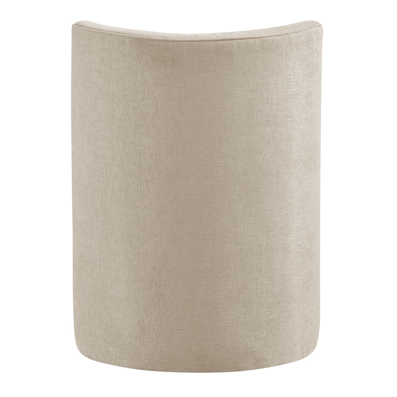 NPD Furniture Morraine Chenille Dining Side Chair w/ Casters in Beige