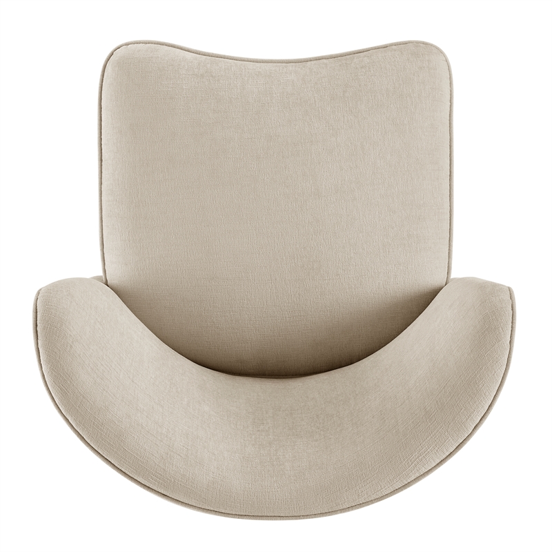 NPD Furniture Morraine Chenille Dining Side Chair w/ Casters in Beige