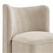 NPD Furniture Morraine Chenille Dining Side Chair w/ Casters in Beige
