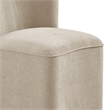 NPD Furniture Morraine Chenille Dining Side Chair w/ Casters in Beige