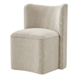 NPD Furniture Morraine Chenille Dining Side Chair w/ Casters in Beige